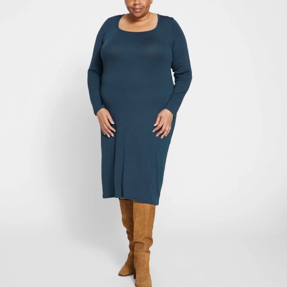 Universal Standard Dresses & Skirts - UNIVERSAL STANDARD Foundation Long Sleeve square Neck in S deep sea